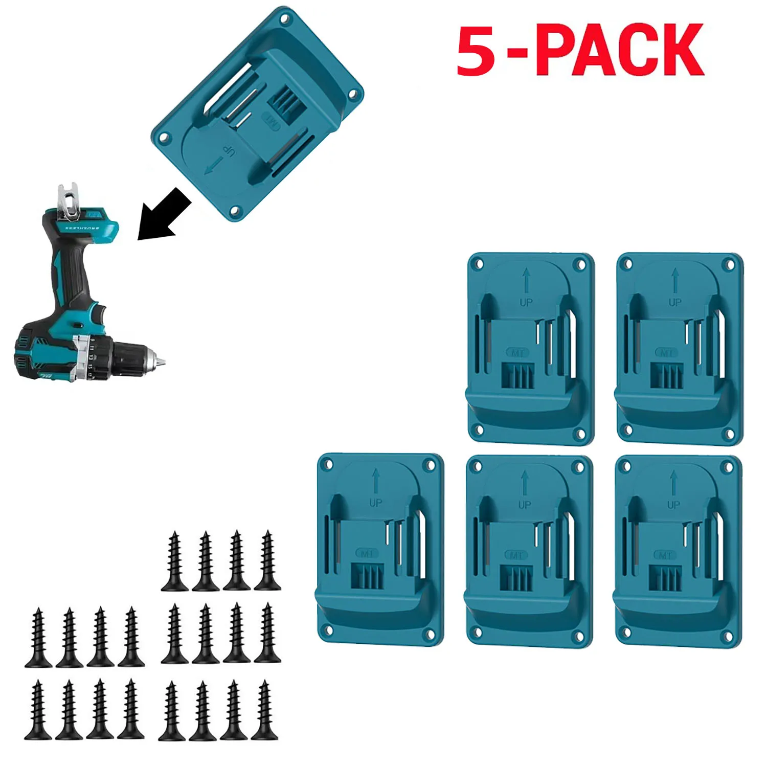 5-10 Stück Werkzeughalter für Makita 18V und Bosch 18V, Bohrmaschinenhalter, Wandmontage-Aufbewahrungshalterung für Maschinen-Präsentationsständer