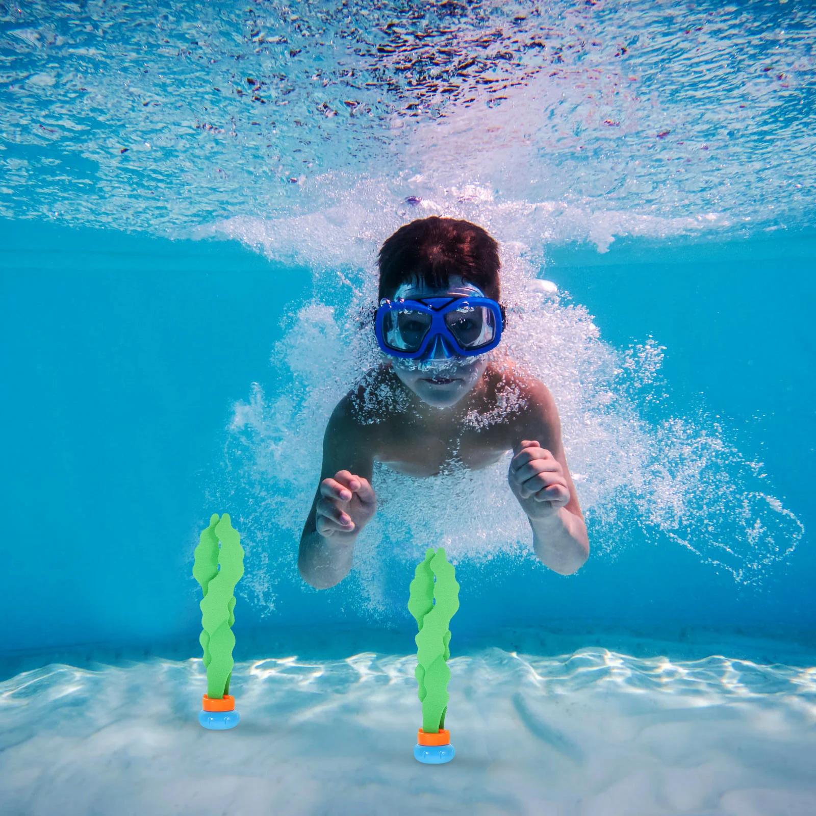 6 pièces ensemble de jeu d'été de plongée aux algues pour enfants piscine natation sous-marine pratique jouet de plongée aux algues jouet d'été jeu de couleur enfant