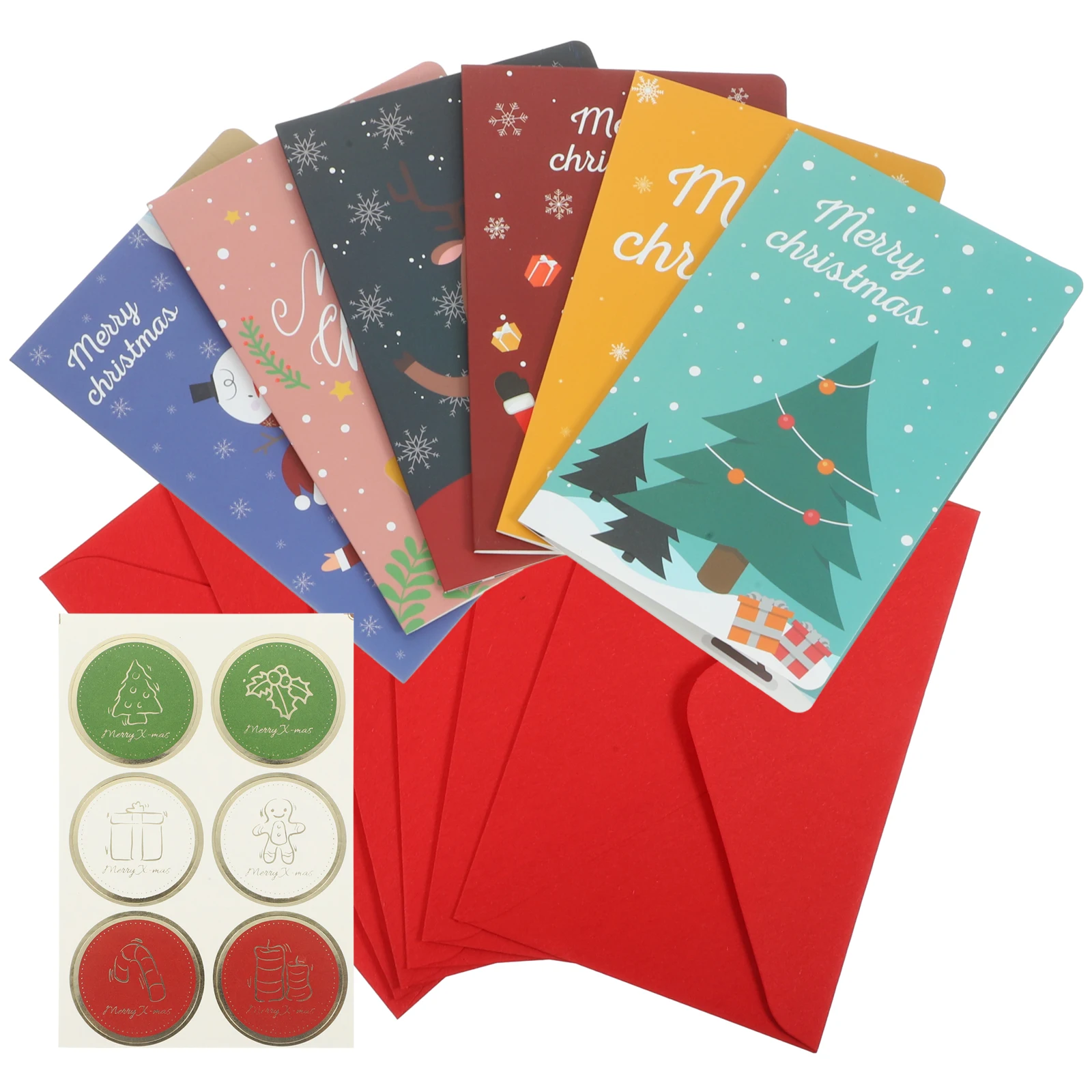 

6 Sets Honeycomb Christmas Card Mother Greeting Paper with Envelopes