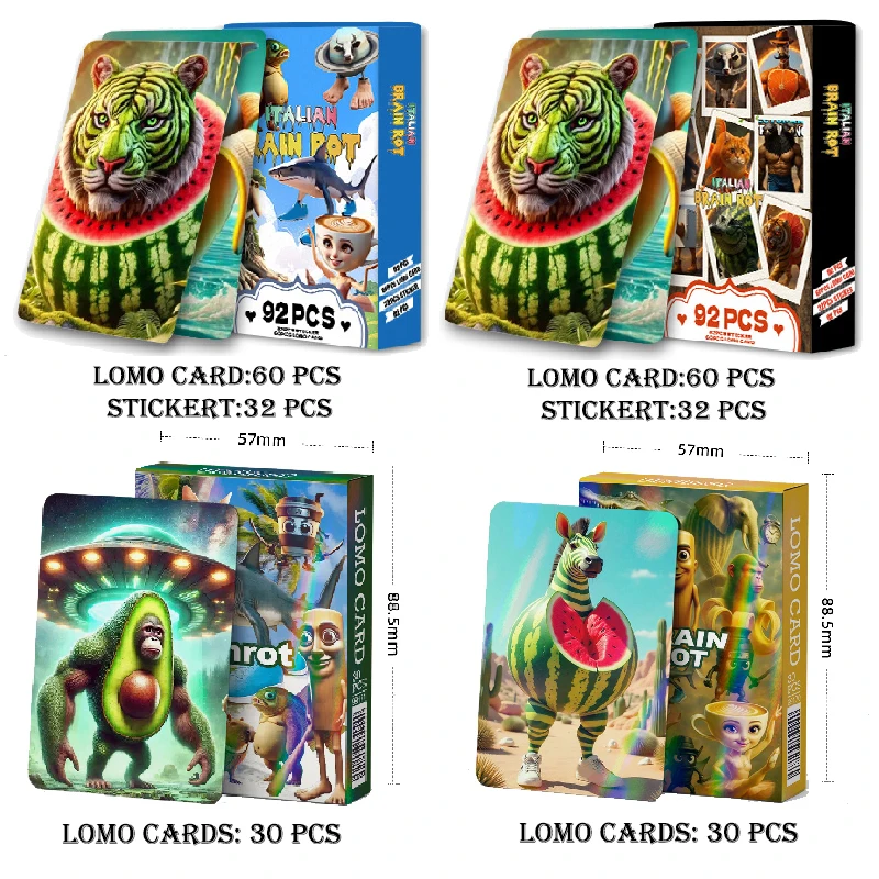 

92/30pcs Anime Italian Brainrot Game Card Tralalero Tralala Cards Collectible Cards Photo Classic Toys kids Party Cosplay Gifts