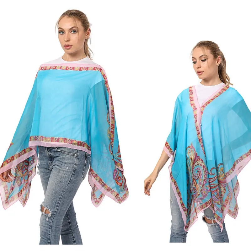 2022 summer new Women shawl fashion boho chic style Chiffon Anti-UV Sunscreen Scarves shawls bikini cover beach tops