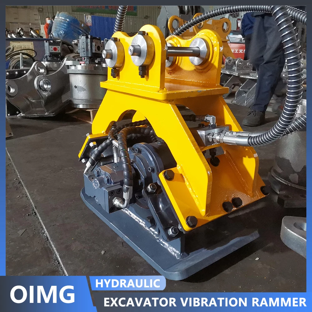 Vibratory Rammer Plate Rammer Hydraulic Road Foundation Compactor Manganese Steel Alloy Excavator Attachment Vibratory Rammer