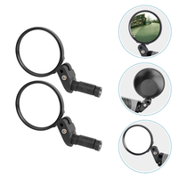 2 Pcs Handlebar Mirror Rearview Reflectors Safe Bike Adjustable Convex Aldult Mirrors