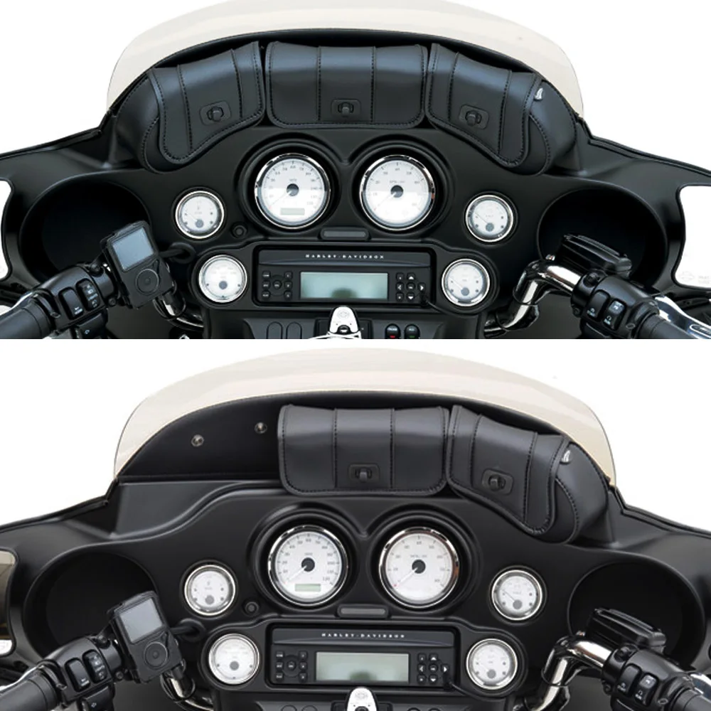 For Harley Touring Electra Street Glide 1996-2013 Accessories Motorcycle Black Three-Pocket Batwing Fairing Pouch Windshield Bag