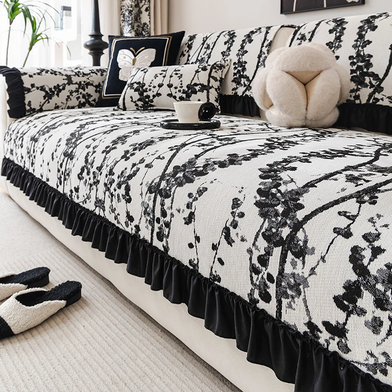 

Чехол из ткани, универсальная нескользящая подушка для сиденья Four Seasons, легкий роскошный французский коврик для дивана, новинка 2025 года, диванная подушка во французском стиле ретро