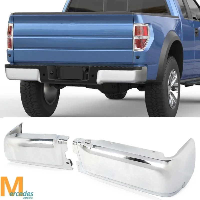 Chrome Rear Bumper End Face Steel For Ford F-150 Raptor Pickup 2009-2014 Replace