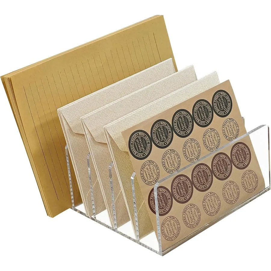 

Acrylic Desk File Organizer Holder Clear Acrylic Upright File Sorter Document Magazine Storage Organization Letter Folder Racks