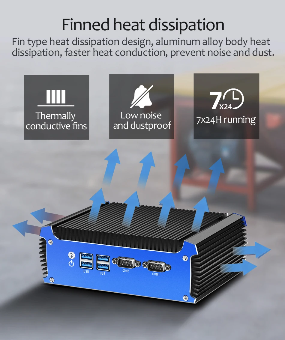 Fanless Industrial Dual LAN Mini PC Core i5 5200U i7 4500U Celeron 2955U 2*COM DDR3L PC WIFI Windows Linux Ubuntu Mini Computer