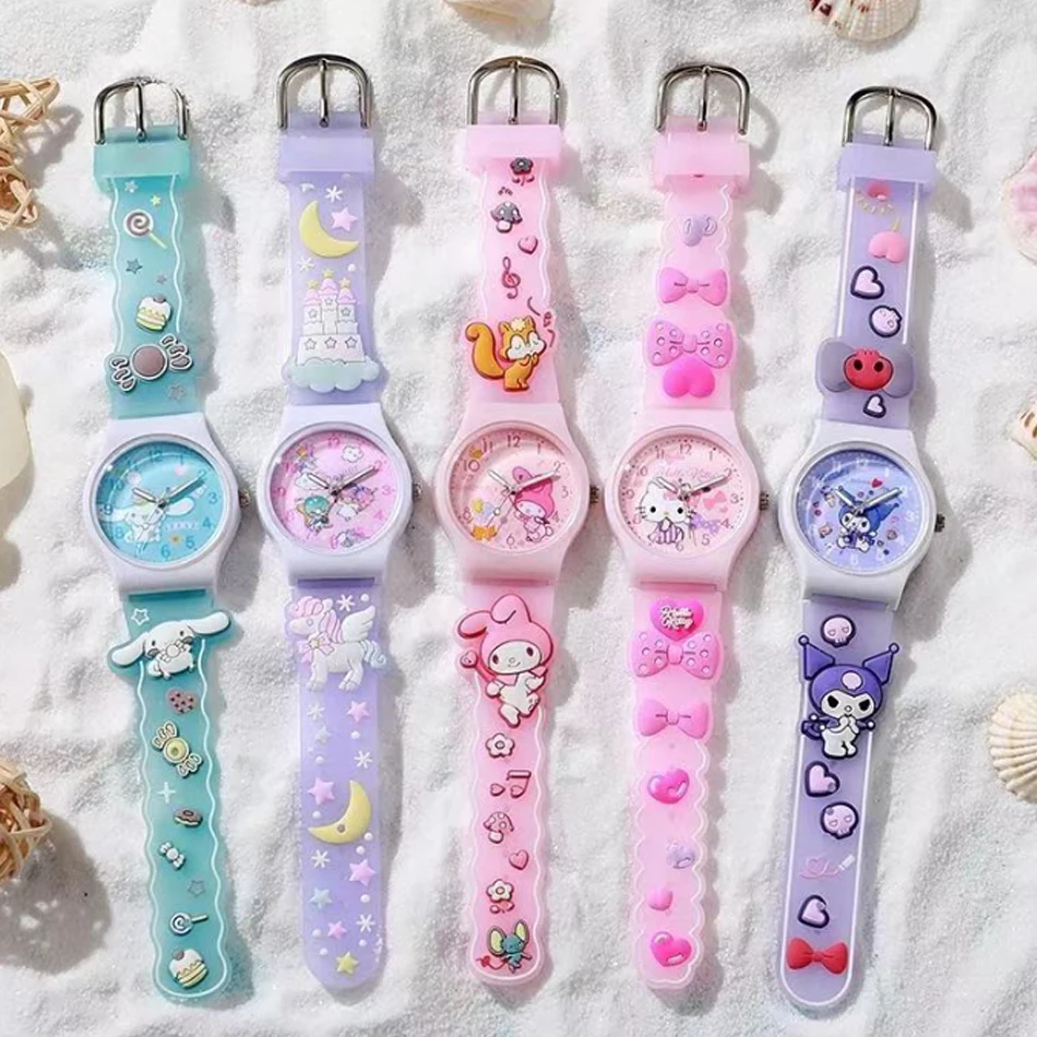 

Hello Kitty Kuromi Melody Cinnamoroll мультфильм аниме фигурки студенческие наручные часы детские часы игрушки для мальчиков и девочек подарки на день рождения