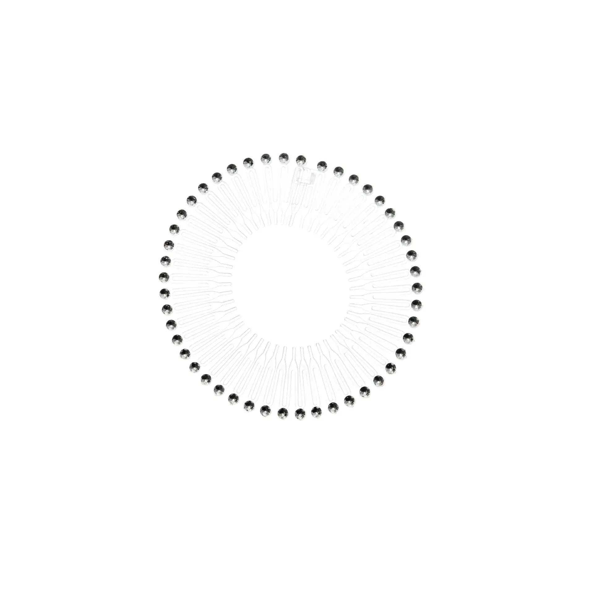 15 Stück volle runde Stretch kamm Stirnbänder flexible Kunststoff Kreis Haar wickel Haarband halter – Detail 21