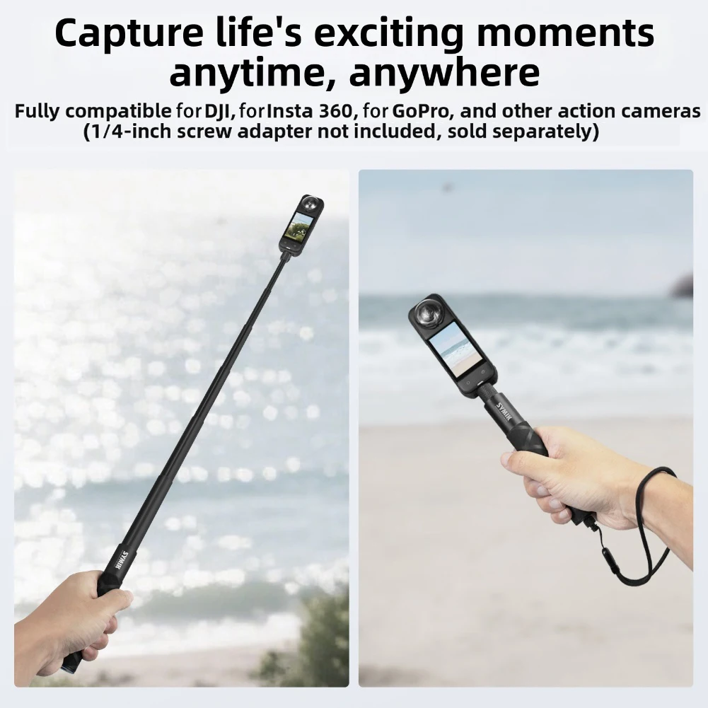 Camera Invisible Selfie Pole 70/120cm Direct Pull Extendable Rod For Insta360 For DJI Action Camera Selfie Extender Accessory