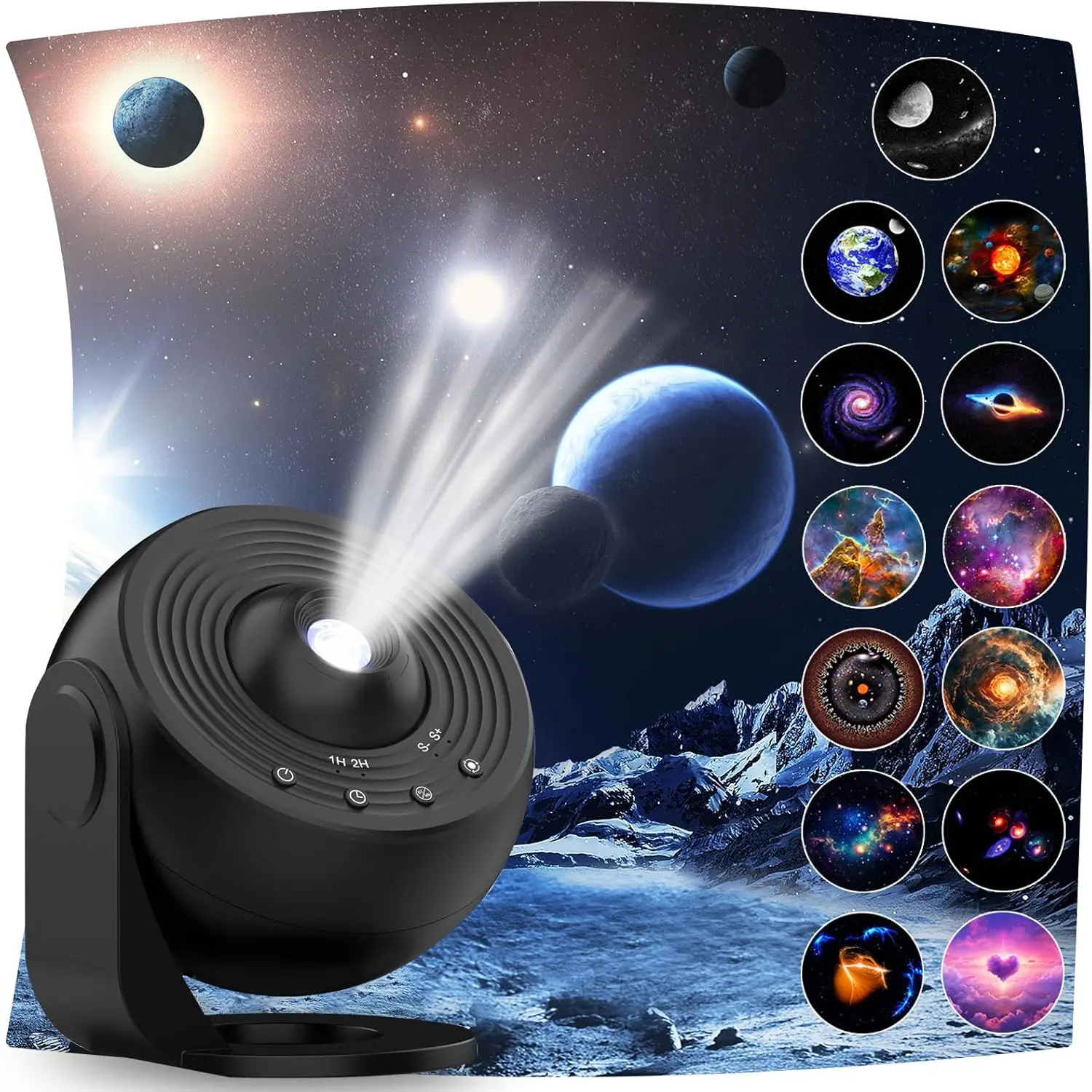 

Звездный проектор Pro, проектор галактики планетария 13 в 1, 360 ° Вращающаяся светодиодная лампа HD&Timing для спальни, дня рождения, рождественского декора