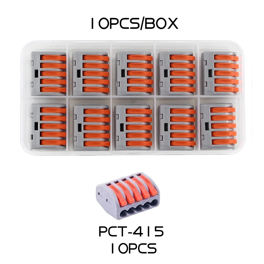62 PCS Assorted Lever Wire Connectors Kit (2/3/5 Port) Compact Fast Splicing Wire Terminal Block for Electrical Cable Connectio