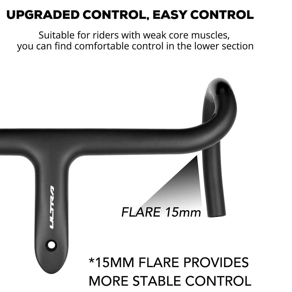 الترا ضوء 237 جرام الطريق الدراجة كامل ألياف الكربون كابل داخلي متكامل دراجة المقود قمرة القيادة ل 360 مللي متر-380 مللي متر مع جبل #3