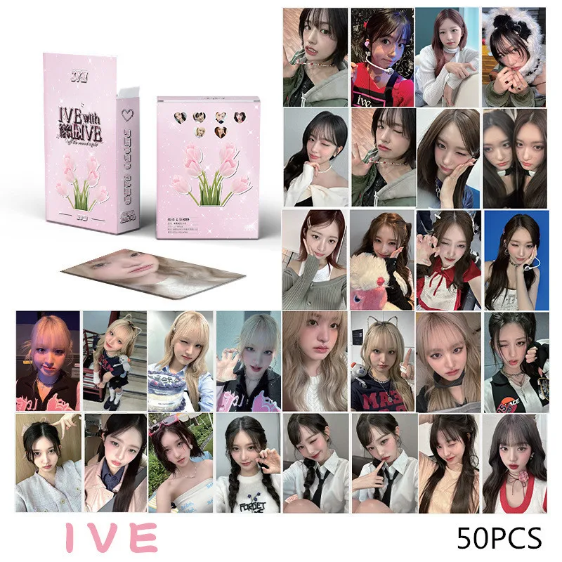 55 sztuk/zestaw KPOP IVE Laser Card LOMO Card Jang wygrał młodą kolekcjonerską kartę Rei LIZ Leeseo Yujin WonYoung pocztówka fotokartka