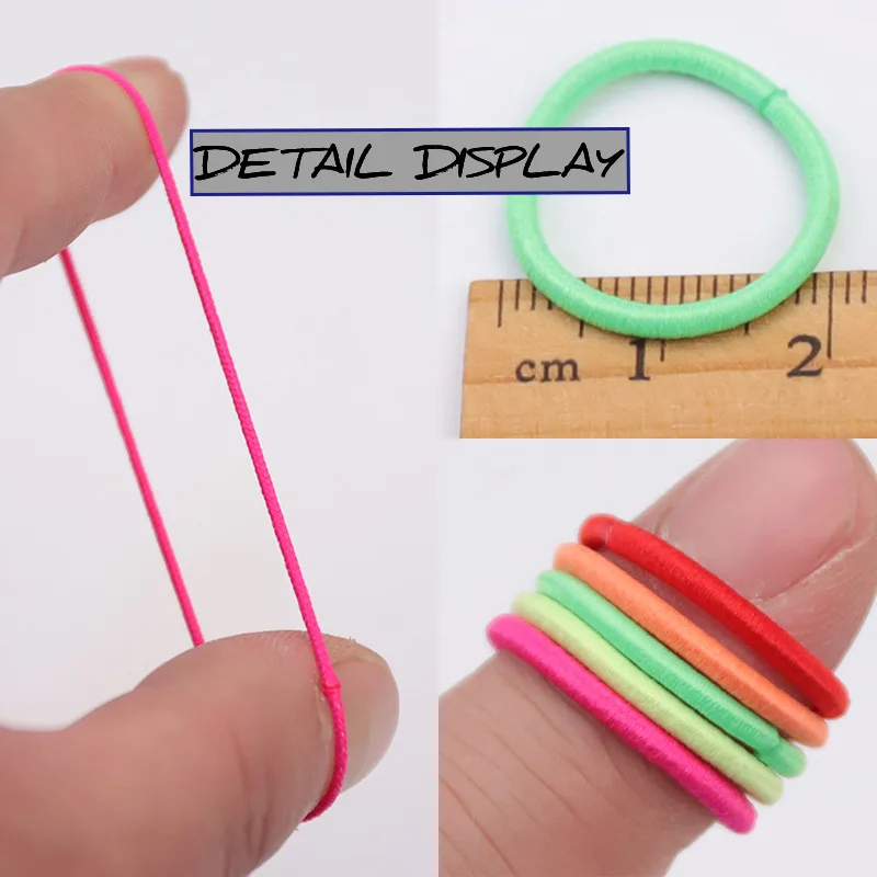 

100 Pcs Toddler Girls Hair Ties Set Candy-Colored Elastic Scrunchies Soft Ponytail Holders Bulk-Pack Gift Box for Baby Girls