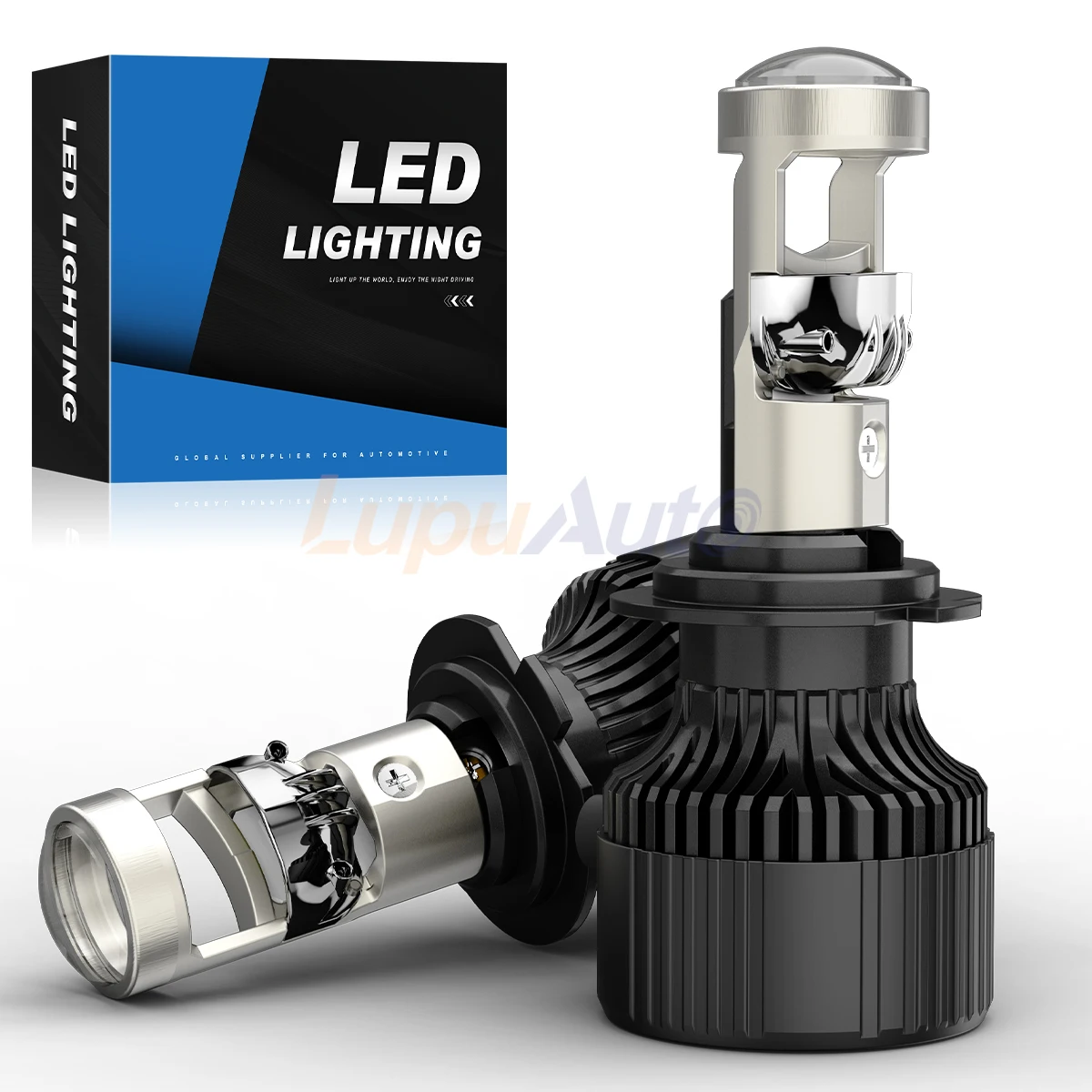 

2 шт. H7 автомобильная фара светодиодная линза проектора для мотоцикла 160 Вт 40000LM светодиодная лампа проектора 6500K авто мотоцикл мини-объектив