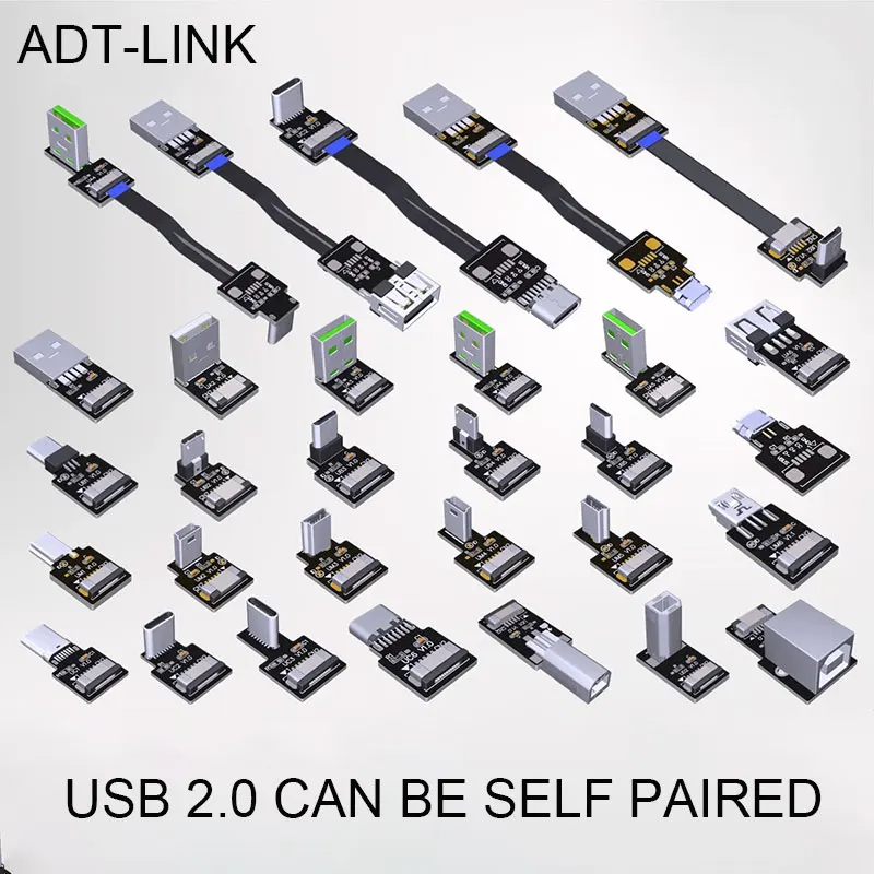 

ADT-LINK USB Socket Male & Female Socket Test PCB Board Type-A-C/Micro-B/Mini-B Head Adapter Combination