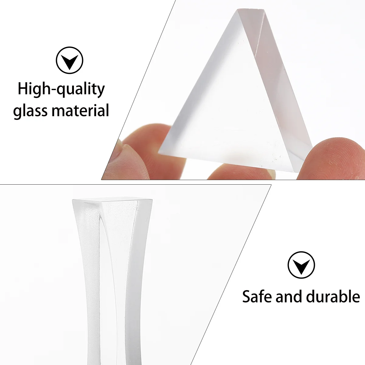 

2Pcs Optics Education Kit Equilateral Triangle and Cylindrical Biconcave Lens for Classroom Laboratory Use Well Polished Safe