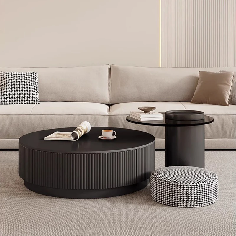 Multifunctional Occasional Coffee Table With Stools Hidden Coffee Table Compartment Round Meuble De Salon Living Room Furniture
