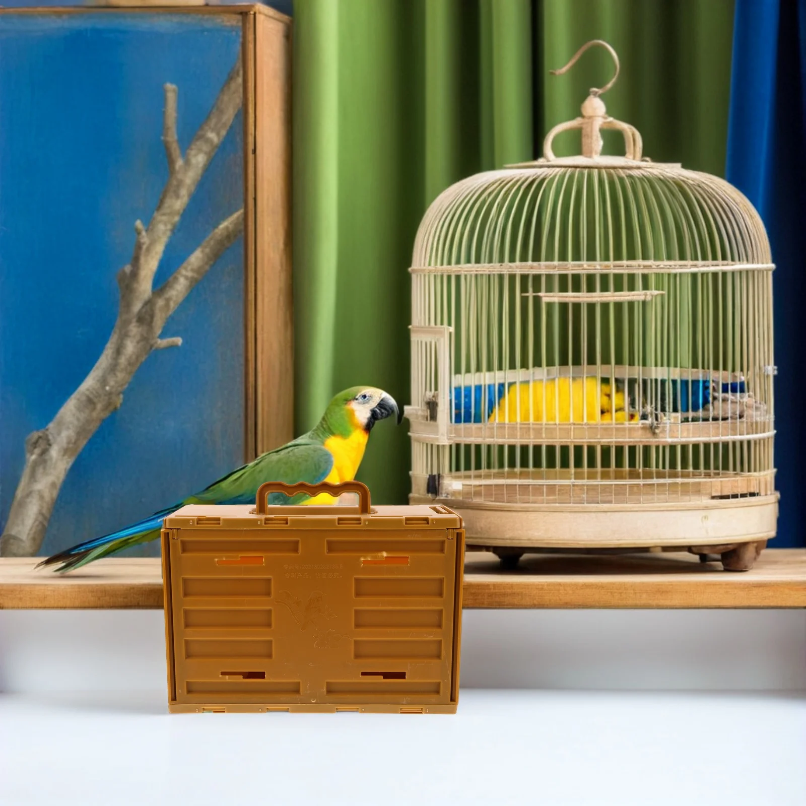 

1 Portable Bird Carrier Lightweight Plastic Cage For Budgie Parakeet Cockatiel Finches Travel Indoor Outdoor Use Easy Assembly