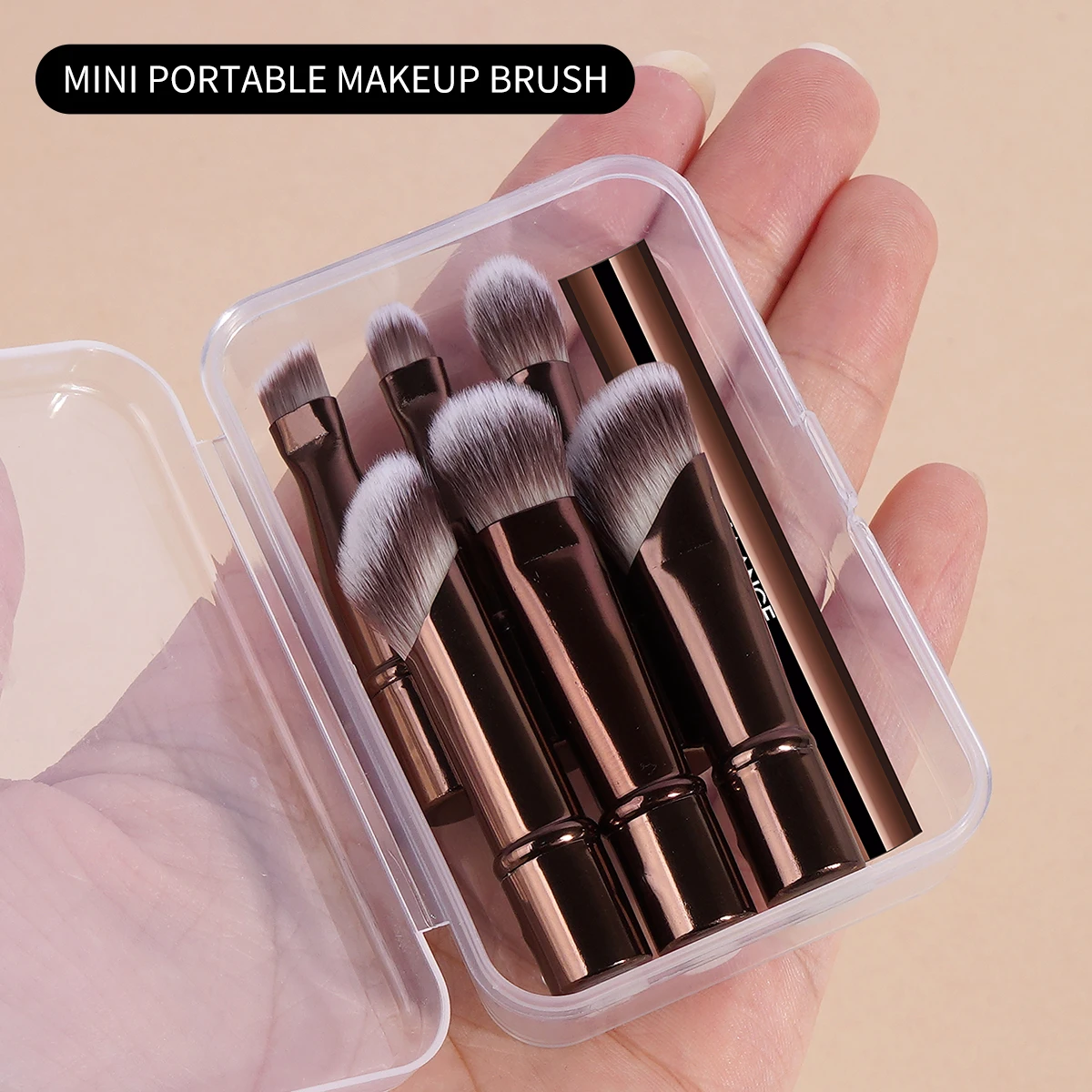 MAANGE-Ensemble de pinceaux de maquillage à double extrémité, poignées amovibles, contour de voyage, correcteur, fard à barrage, outils cosmétiques pour le visage avec boîte