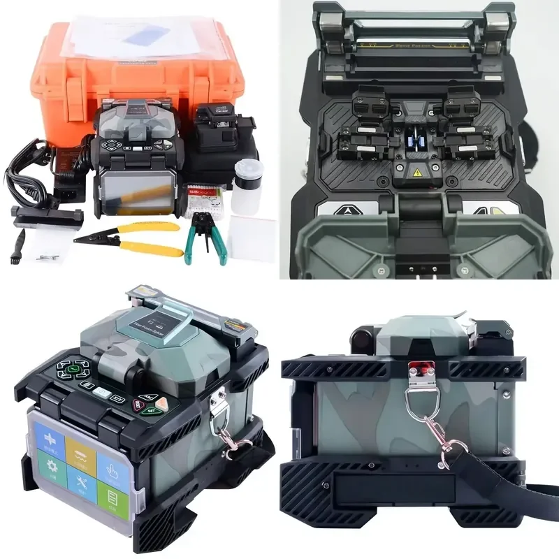 for Field Machine 6481 A9 Optical Fiber Fusion Splicer 6 Motors Camouflage Touch Screen Splicing Tool for FTTH Network Cable