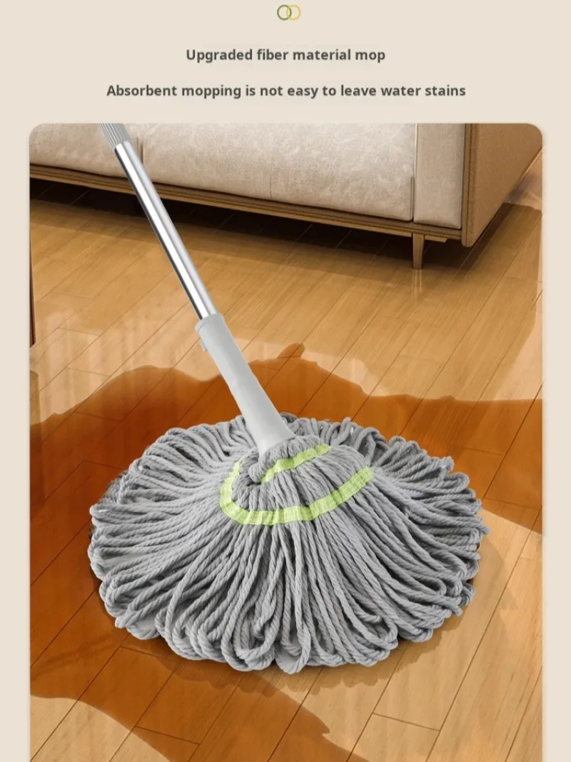 Household hand wash-free mop self-twisting water-squeezing  retractable lazy spin mop fiber absorbent watert elescopic magic mop