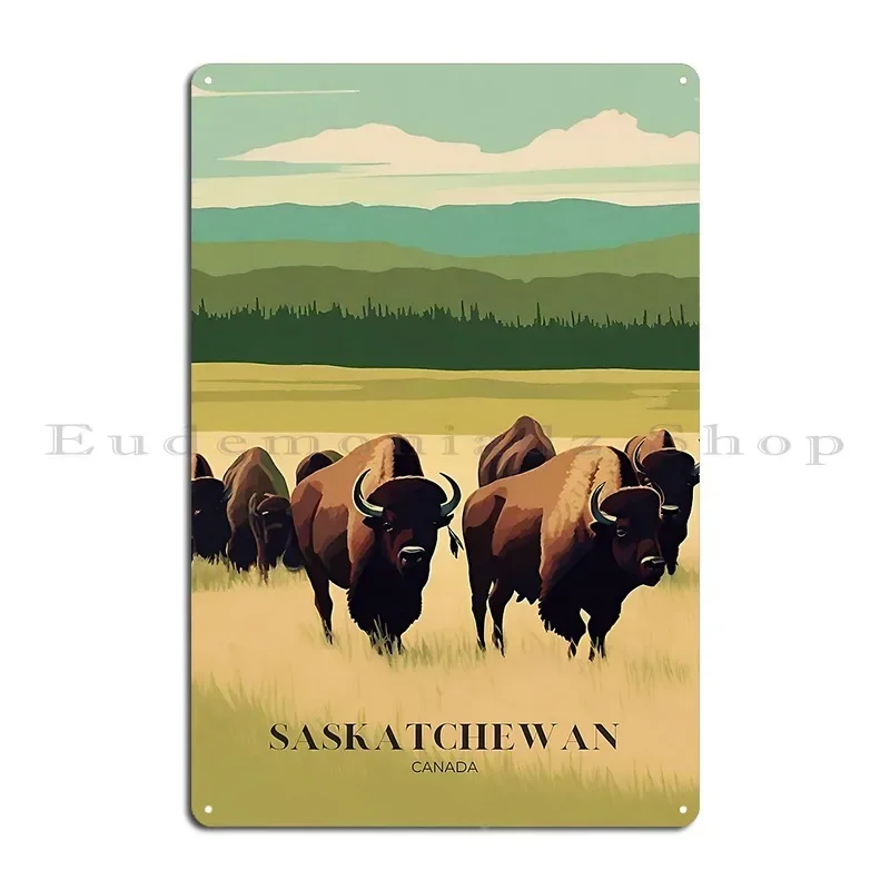 Saskatchewan Travel Poster Colorful And High Resolution 300 Dpi Metal Sign Create Cinema Decoration Personalized Tin Sign Poster