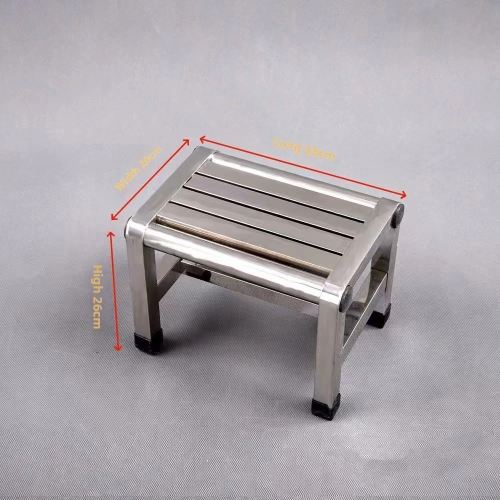 Stainless Steel Square Stool Thick Structure Anti-Slip Base Multi-Functional Stool Square Shape Waterproof Surface