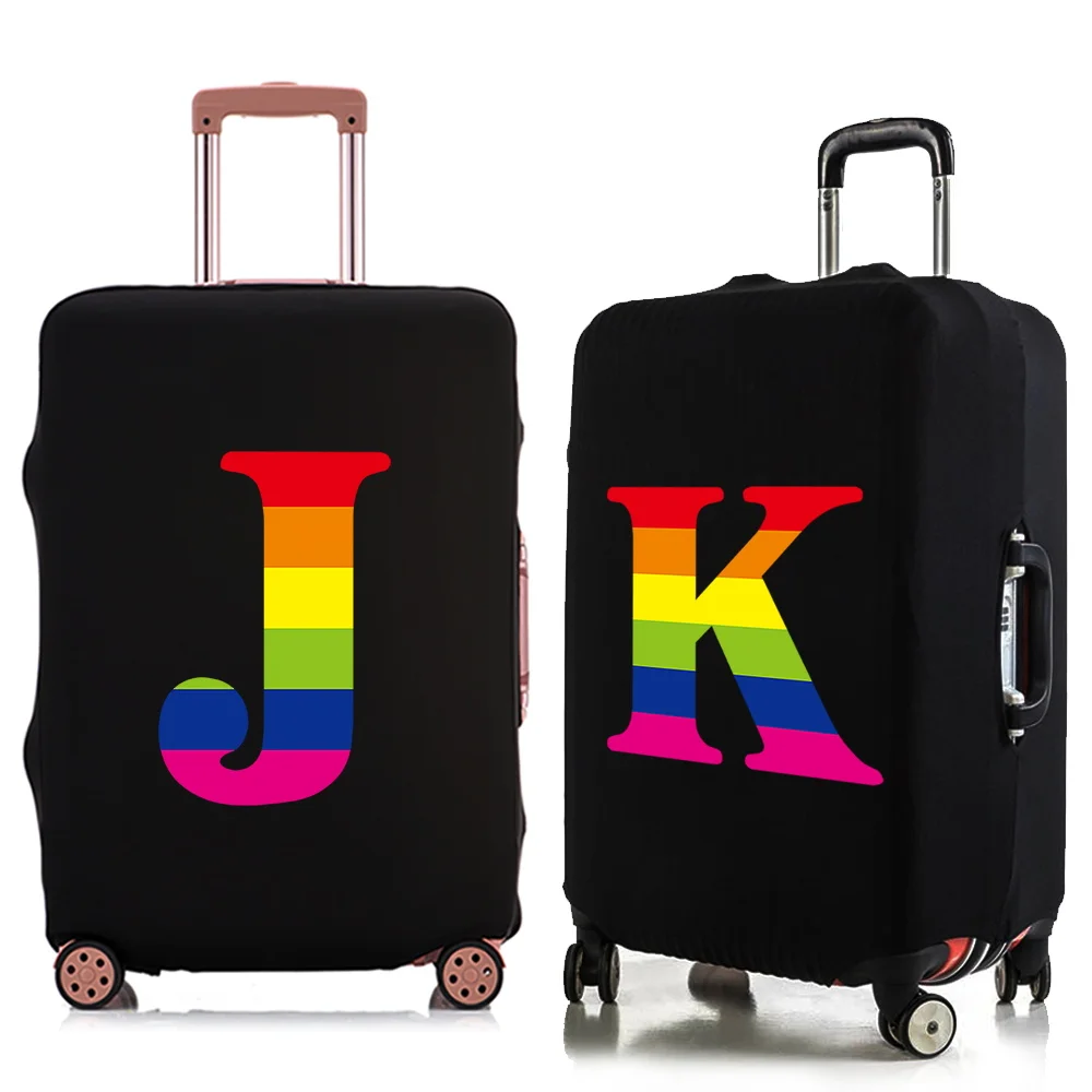 قوس قزح إلكتروني نمط المحمولة الأمتعة حامي غطاء حقيبة تروللي بعجلات السفر في الهواء الطلق عطلة أساسيات الأمتعة يغطي 18-32 بوصة #1