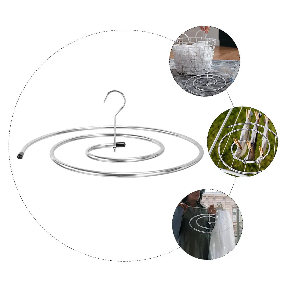 الفولاذ المقاوم للصدأ دوامة تجفيف الرف لبطانية لحاف غطاء سرير يندبروف الغسيل شماعات شرفة منزلية متعددة الوظائف #4