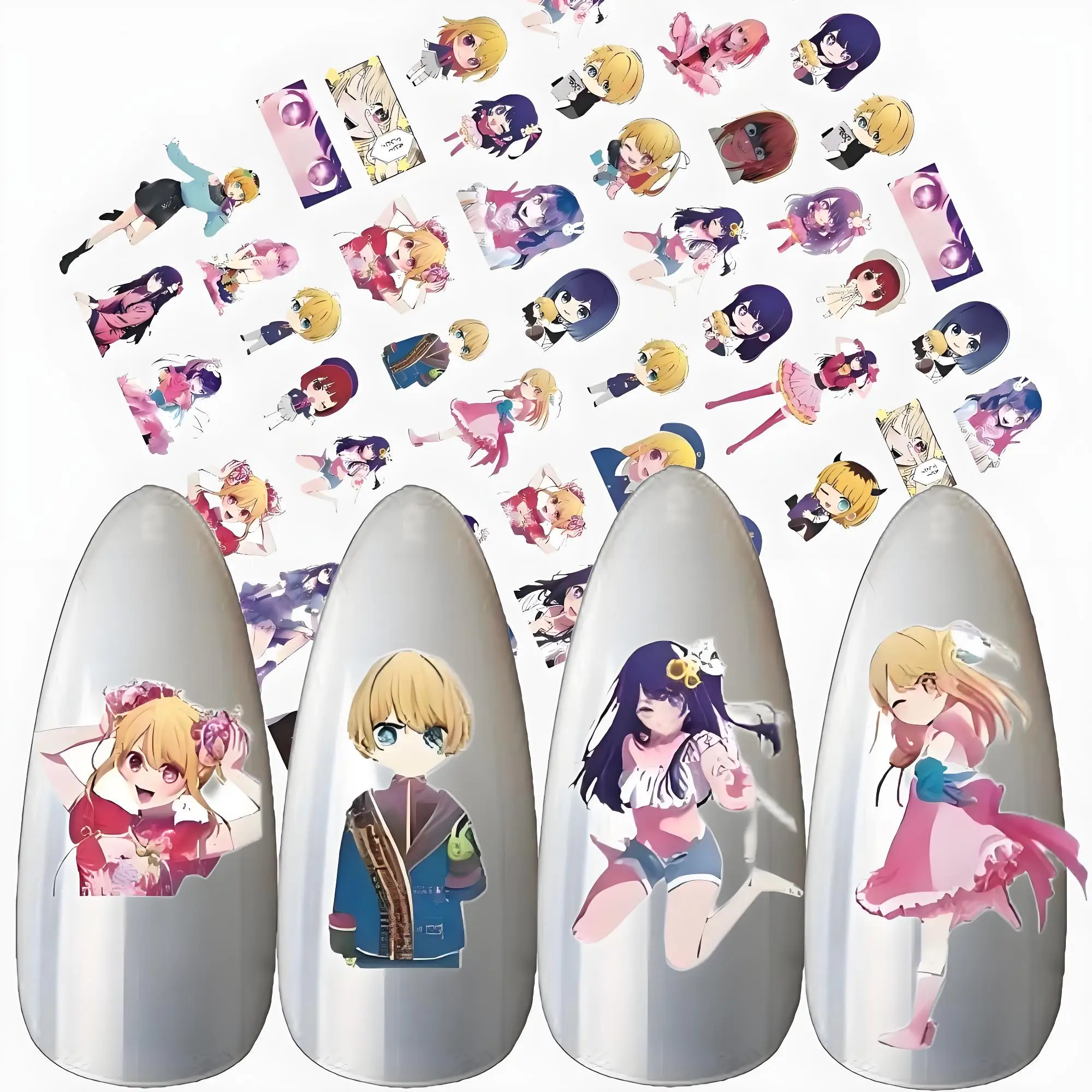 TSC-465  OSHI NO KO,ほしの アイ,Hoshino, Cute Anime Girl  3D Nail Art Sticker Stamp Decal Nail Slider  for DIY Nail Fashion