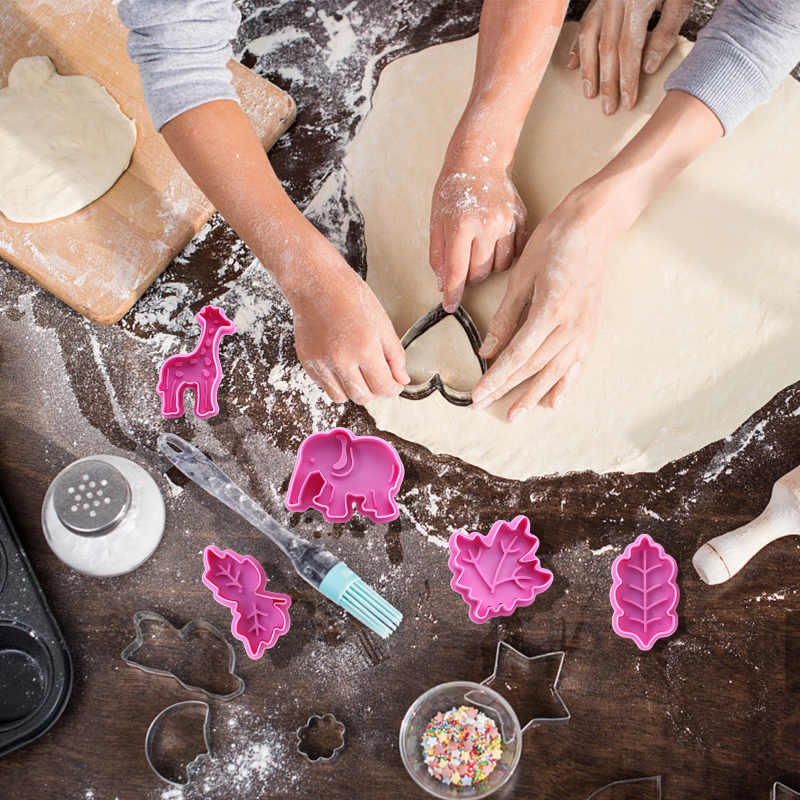 

Biscuit Molds Cookie Cutters 3D Cartoon Shapes Diy Baking Tools Flexible Easy Clean Multi Function Cake Chocolate