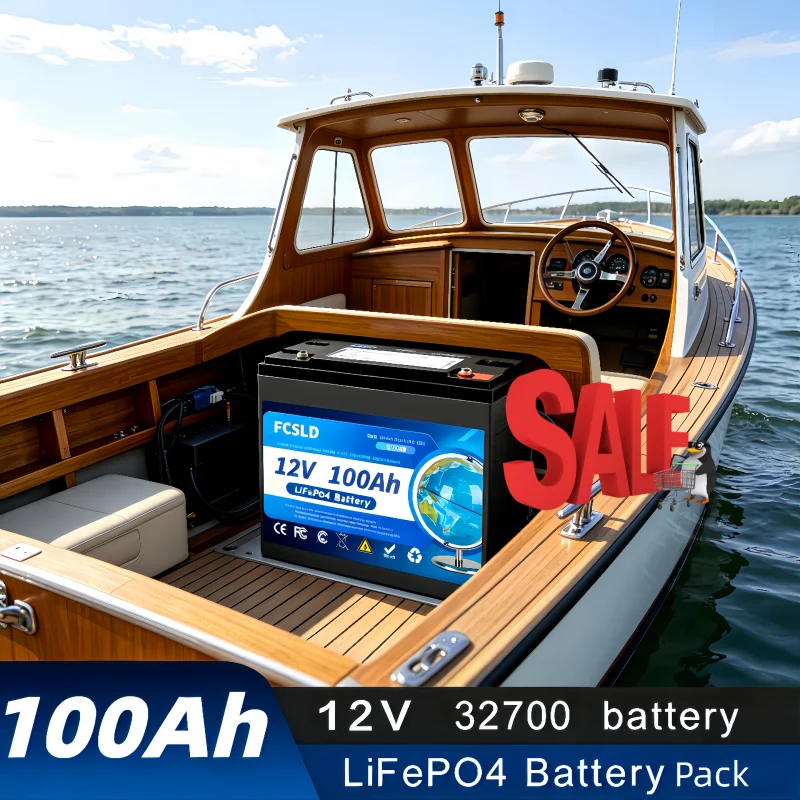 

New 12V LiFePO4 100Ah Battery, Built-in 200A BMS, RechargeableBattery, for RV/Camper, Solar, Marine