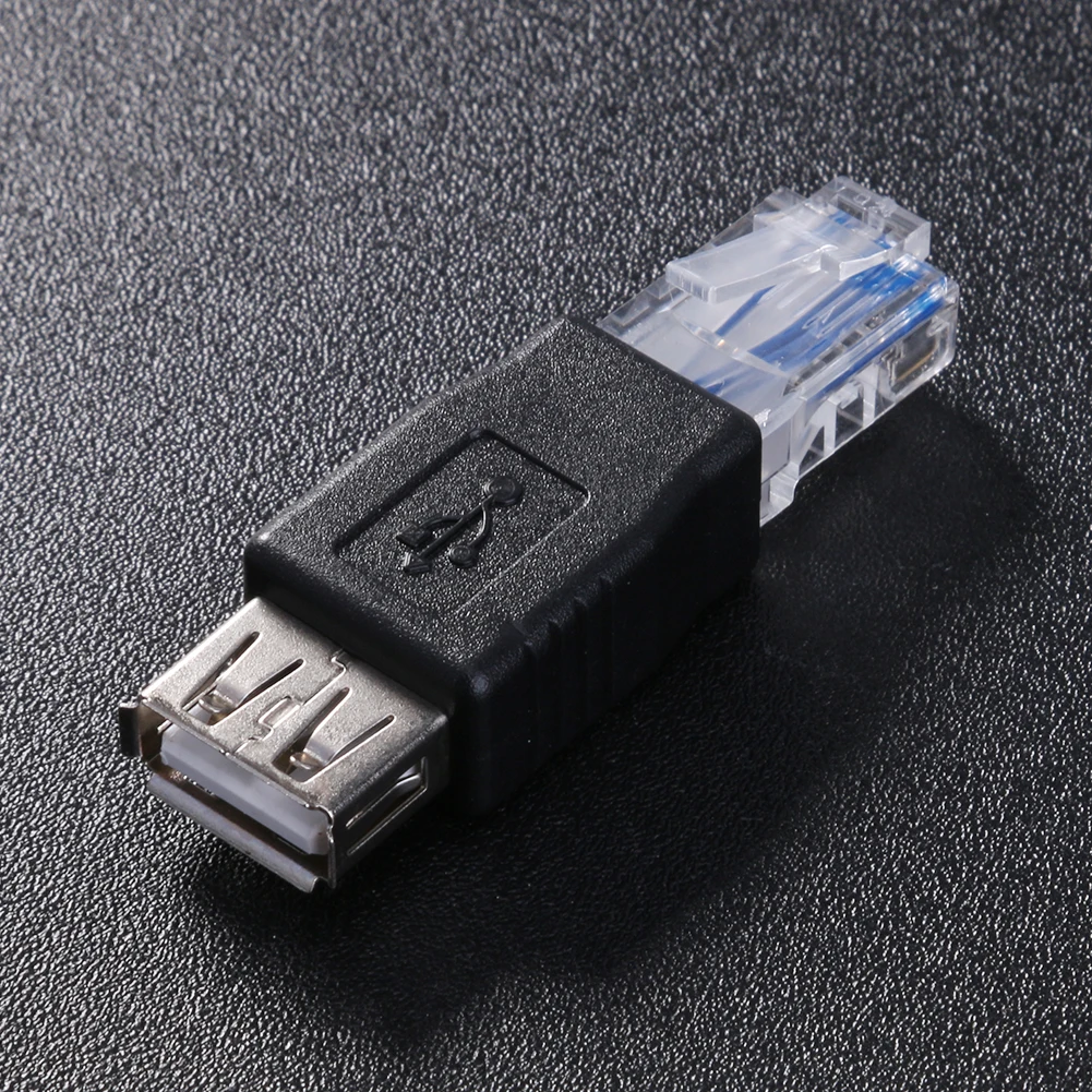 USB to RJ45 Network Jack Adapter Female Connector Head Plug