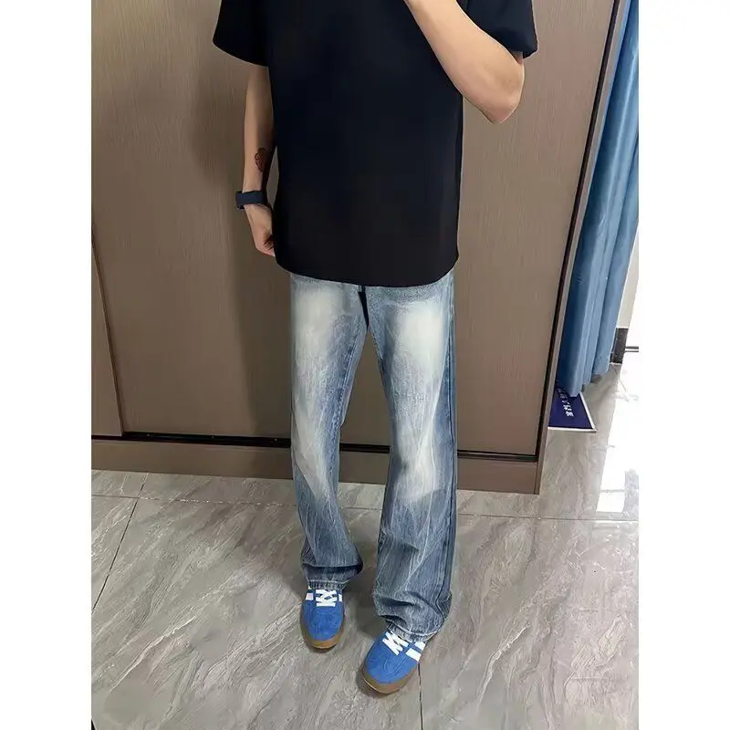 

Hong Kong Sle Men's Summer New 2025 Japanese Vintage Denim Pants Hip Hop Trendy High Street Cool Long Trousers