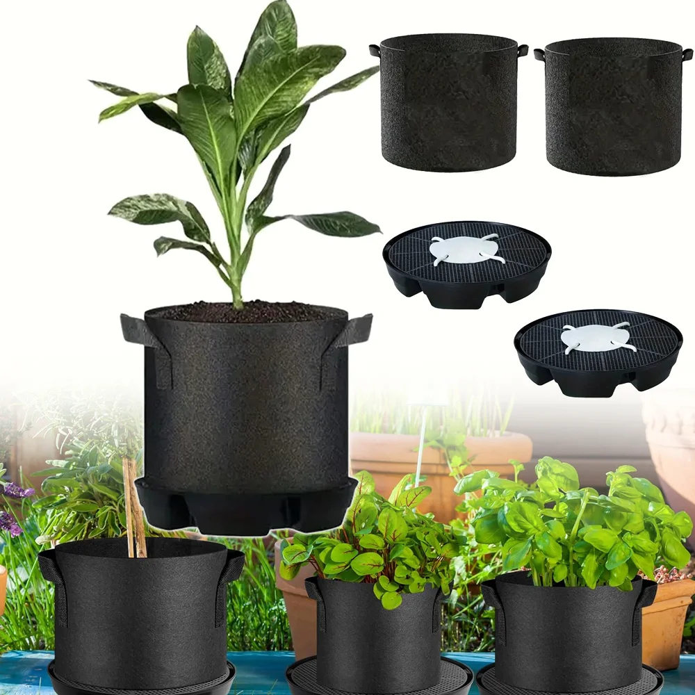 Selbstbewässernde Topfuntersetzer, 2-teiliges Bewässerungssystem für Stofftöpfe, Erhöhter Pflanzuntersetzer-Ständer, Gartenbewässerungsbasis für den Außenbereich