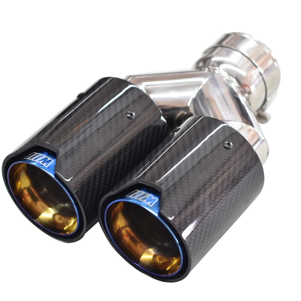 Burnt Blue Quad Exhaust Tip M Performance Dual Stainless Steel Muffler Pipe 2.5 to 2.7 inch