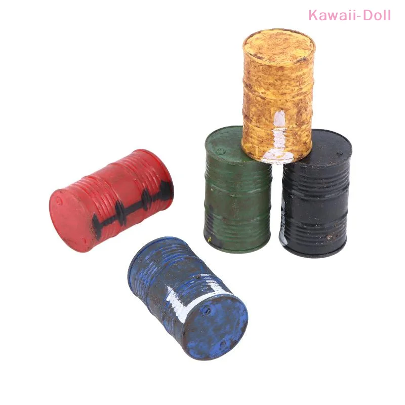 [DO]5PCS Miniature Vintage Oil Bucket Model Weathered Plastic Fuel Drum DIY Scene Layout Decoration For Diorama Sand Table[DO]