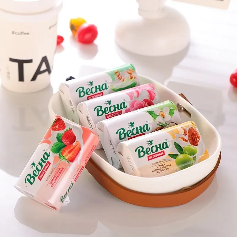 90 جرام صابون بيتشا الروسي الألوة فيرا الفراولة حليب حمام الصابون نكهة الورد صابون غسول الوجه المحلي Weisnachun 1 قطعة #1