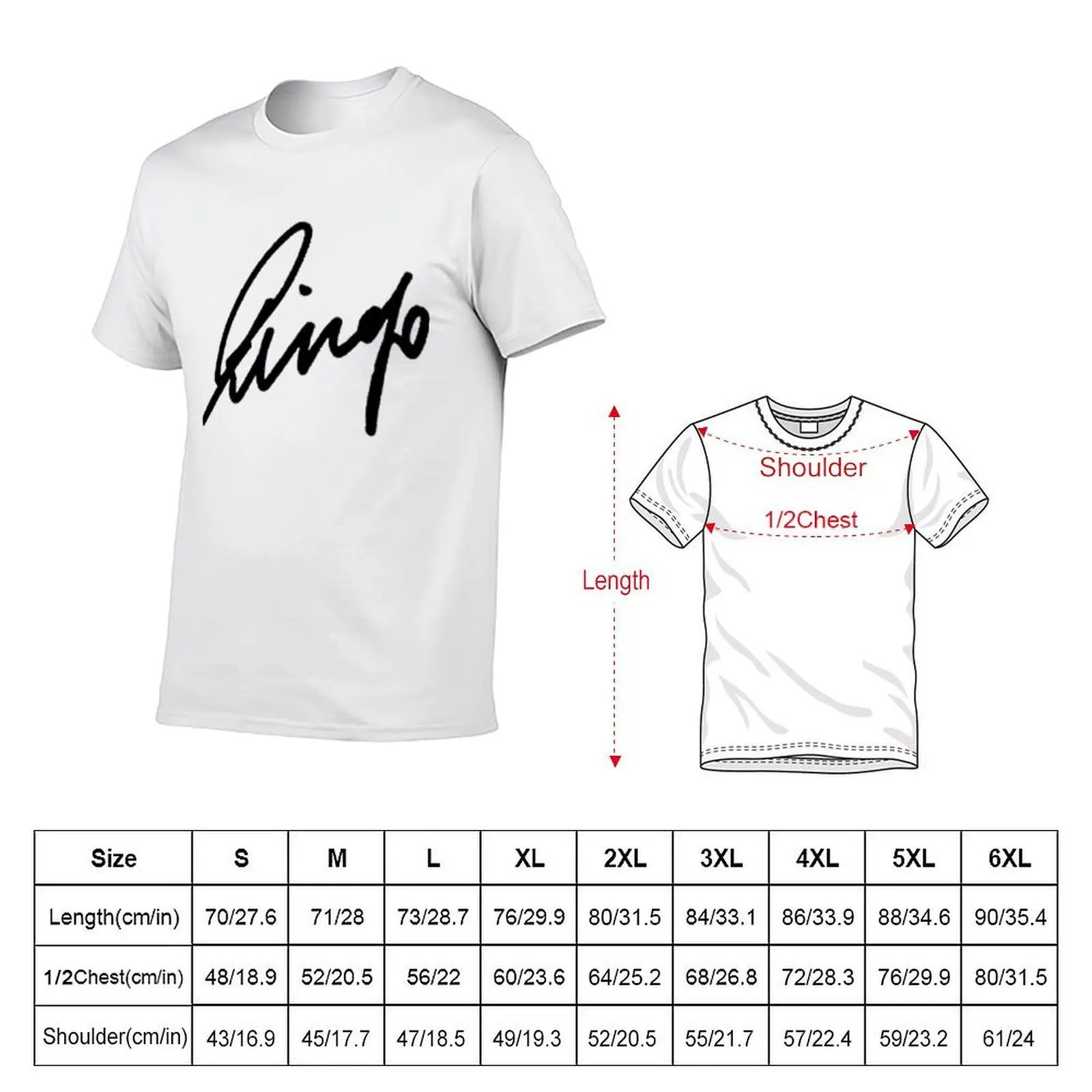 Ringo Starr Signature T-Shirt Fashion Simple Casual Tee Shirt