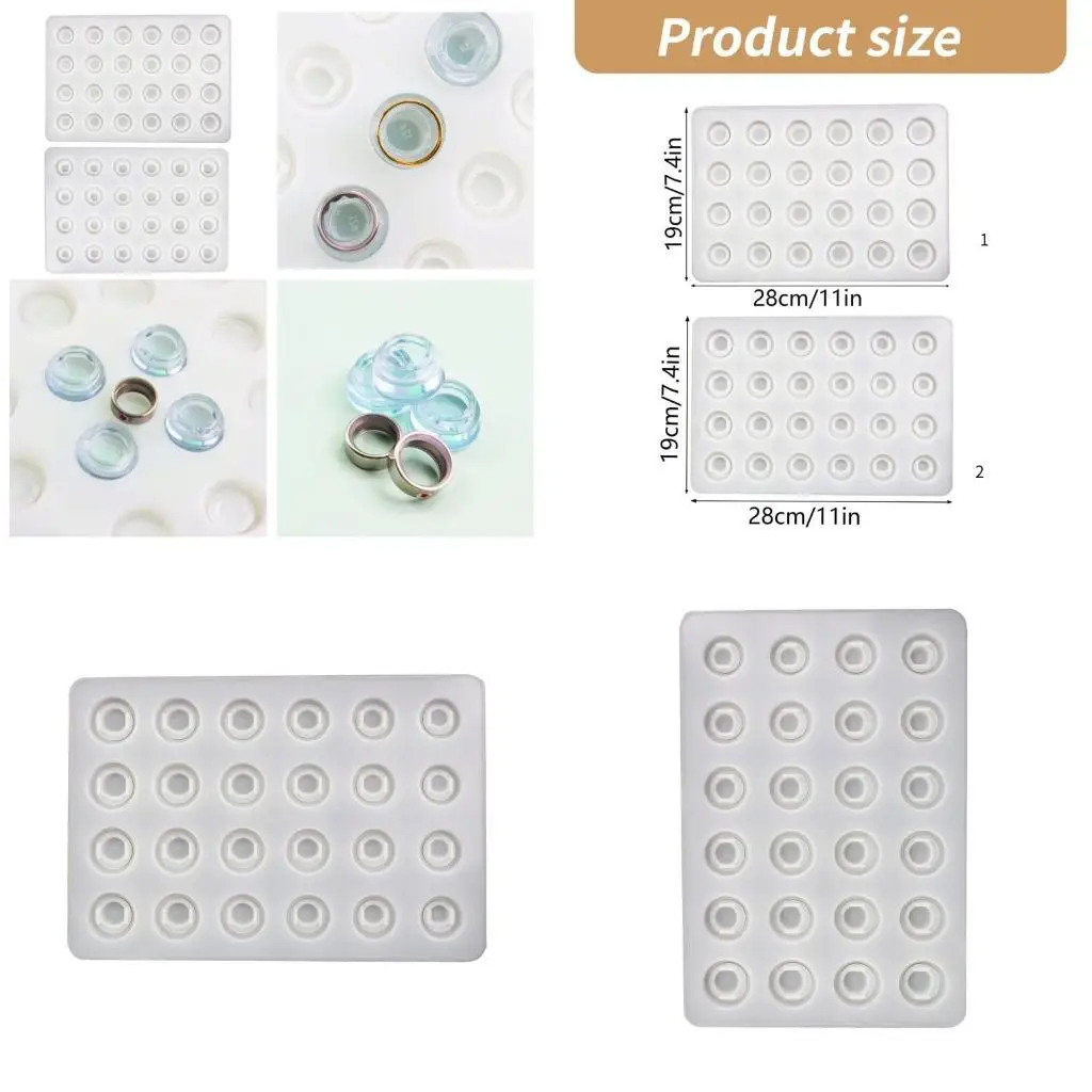 

P9FE Crystal Epoxy Mold for Finger Rings and Pendants Flexible Silicone Jewelry Mould Stylish Handmade Rings Making Mold