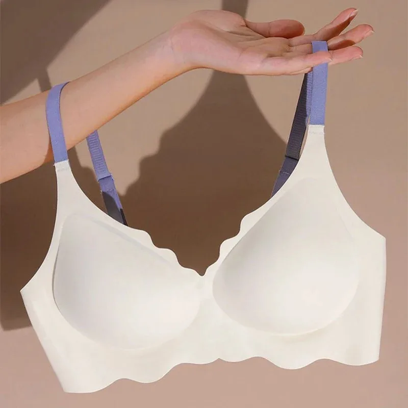 

No Trace Top Women's Underwear No Steel Ring Pure Soft Comfortable Upper Support Sling Adjustable Beauty Back Bra Thin Section