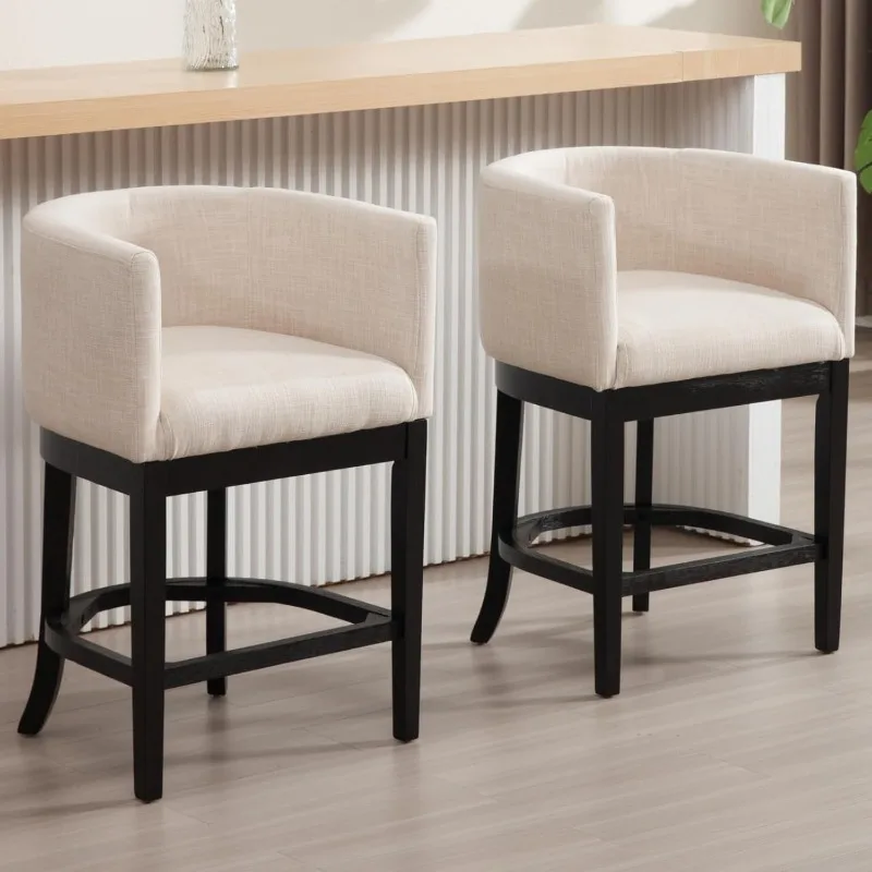 

26-дюймовые барные стулья для фермерского дома для кухонного острова, набор из 2 шт., современные барные стулья с мягкой тканью, B