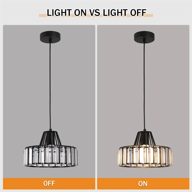 Modern Pendant Light Nordic Crystal Led Chandelier Hanging Ceiling Lamp Luxury Indoor Lustre Dining Room Kitchen Island Fixture
