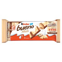 Kinder Bueno White Waffle in White Chocolate with Milk and Walnut Filling 39 g (2 pieces)