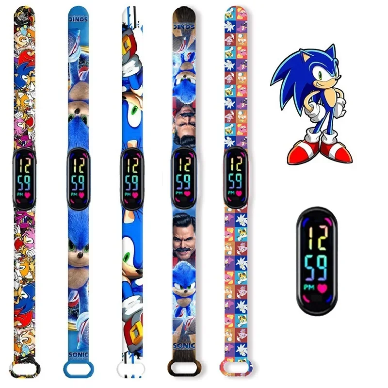 Disney Sonic 2 Children's Cartoon Amy Rose Anime Character Bracelet Watch LED Touch Waterproof Clock Sports Gifts Christmas Toys