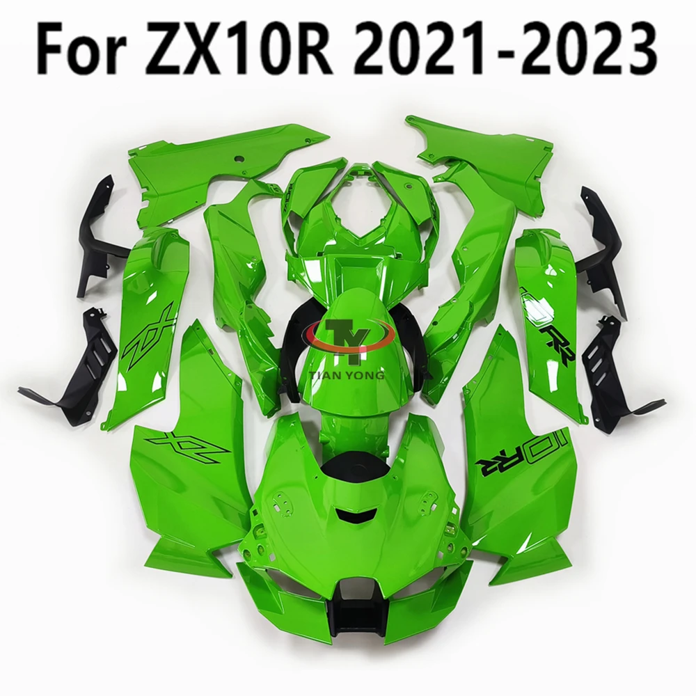 Motorcycle For ZX10RR ZX10R ZX 10R 2021-2022-2023 Full Fairing Kit Injection Bodywork Cowling Bright green hollow letters