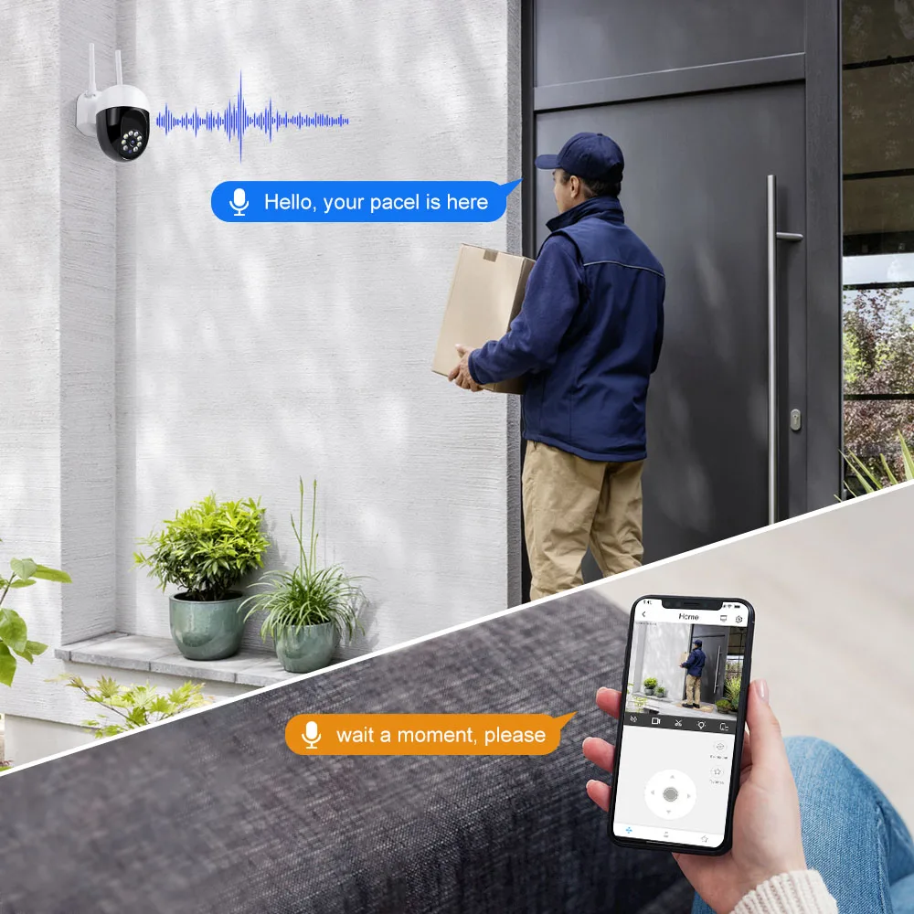 5MP 5G Surveillance Camera IP Camera HD AI Human Tracking Outdoor Waterproof Night Vision Wifi Smart Full Color Security Monitor